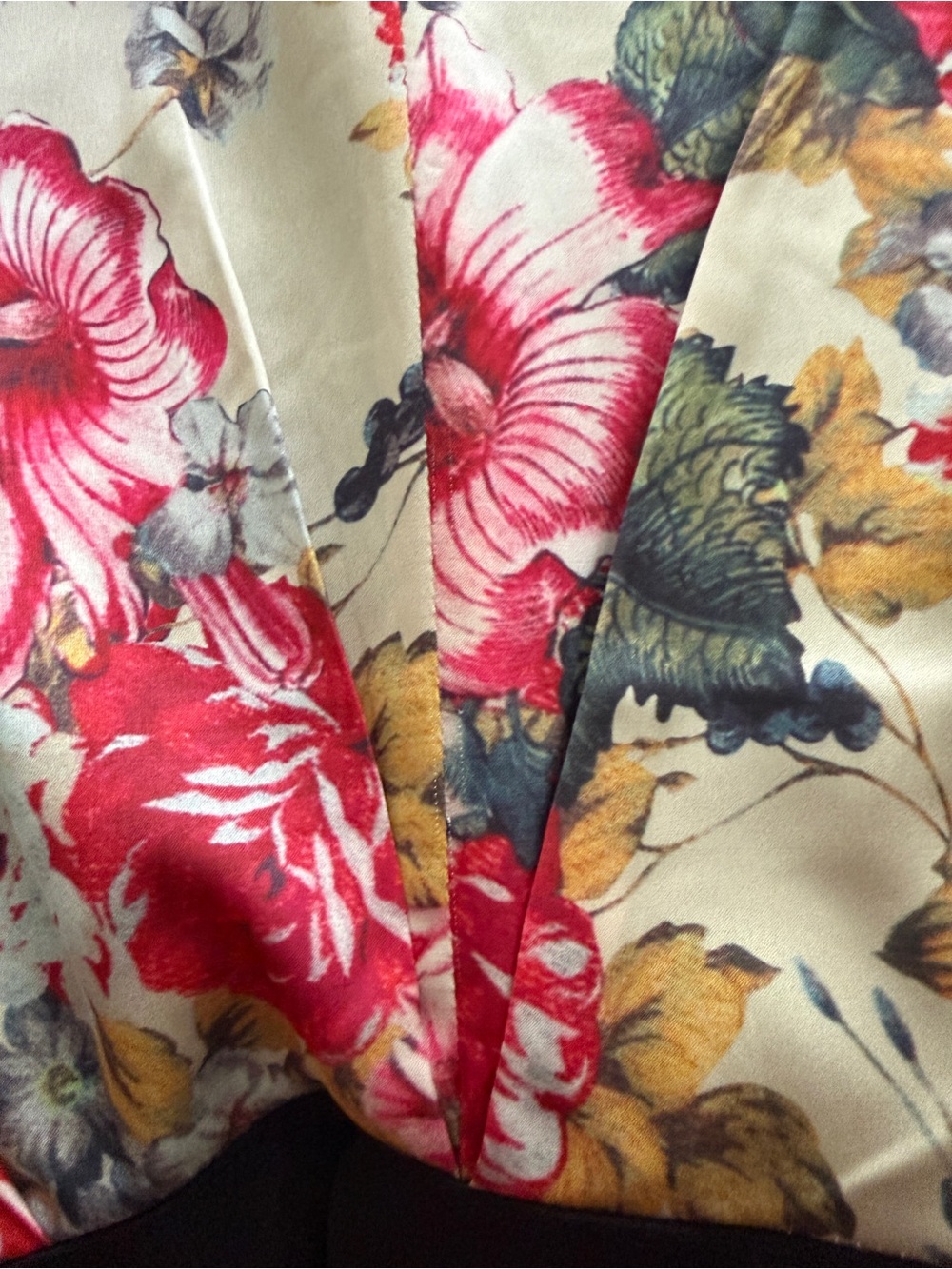 Gracia V-Neck Blouse, Floral, Balloon Sleeve, Sz Large - Picture 6 of 11